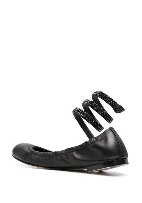 Black Cleo crystal-embellished ballerina shoes - women RENE CAOVILLA | C12073010NA01V050